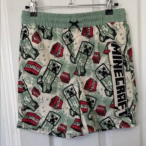 Minecraft Kids Swim Trunks - Green and Red Size L (10-12)